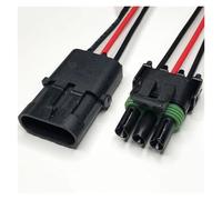 ANNBCDL Connecteur d'étanchéité d'injecteur de Carburant à 3 Trous, 1 2 4 6 Broches, câble Automobile 5mm, Prise étanche, Longueur Fil 15cm(3p Strip Line,5sets)