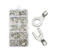 ANNBCDL Kit d'assortiment de bornes en laiton type U, fourchette à anneau Non isolée 320 pièces/boîte 10 1, connecteur fil câble, pelle sertir(320PCS MIXED BOX)
