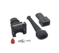 ANNBCDL Lot de 5 connecteurs d'injecteur carburant EFI AMP Tyco à 2 broches, connecteur étanche (mini minuterie) / automobile avec gaine en caoutchouc