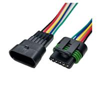 ANNBCDL Prise de température électronique Automobile, connecteur mâle et Femelle à 2 Trous avec câble 15cm 1-1216219(5P Line,1 Set)