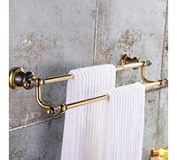 ANNBKA Ensemble d'accessoires de salle de bain de style américain entièrement cuivre noir doré porte-serviettes de bain, barre porte-serviette, suspension de matériel de salle de bain, kit