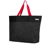 anndora Sac de Shopping XXL à Bandoulière - de Plage, Noir et Blanc à Pois