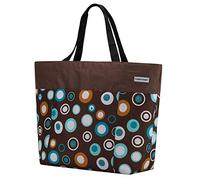 Anndora Sac de Shopping XXL - Bandoulière - Plage - Couleur au Choix, Marron, Bleu Clair