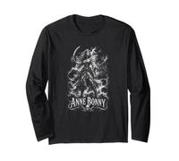 Anne Bonny Pirate Femme Reine Crâne Bateau Légende Manche Longue