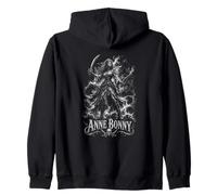 Anne Bonny Pirate Femme Reine Crâne Bateau Légende Sweat à Capuche