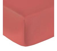 Anne de Solène - Drap Housse Vexin 180 x 200 cm Terracotta | Fraîcheur et Douceur: Ce drap housse Vexin 180x200 cm convient pour un lit 2 personnes. Sa percale de coton 80 fils/cm² au ti