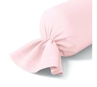 Anne de Solène - Taie de traversin 43x210cm - Vexin - O De Rose - Percale de Coton - Iconique Intemporel - Finition Parement de 8 cm & Bourdon Assorti - Repassage Facile - Lavable 60°C