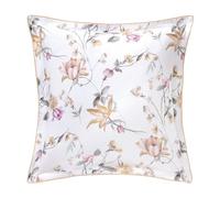 Anne de Solène - Taie d'oreiller Outlet 65x65cm - Perle Lune - Beige Blanc Gris Marron Rose - Percale de Coton - Hivernal & Géométrique - Finition Volant Plat 3,5 cm & Biais - Lavable 60°C