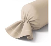 Anne de Solène - Taie Vexin 43 x 240 cm Grège | Douceur Percale: Cette taie Vexin 43x240 cm est tissée en percale de coton 80 fils/cm². Son tissage serré offre un toucher fr