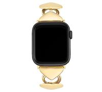 Anne Klein Bracelet chaîne à maillons en forme de cœur pour Apple Watch, sécurisé, réglable, bracelet de rechange pour Apple Watch, s'adapte à la plupart des poignets, doré, 42mm (Series 10) & 38/40