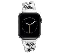 Anne Klein Bracelet mode pour Apple Watch, sécurisé, réglable, bracelet de rechange pour Apple Watch, s'adapte à la plupart des poignets, argent 42/44/45/Ultra 2