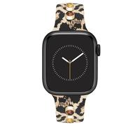 Anne Klein Bracelet tendance en silicone pour Apple Watch, sécurisé, réglable, s'adapte à la plupart des poignets, léopard, 42mm (Series 10) & 38/40/41mm