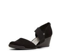 Anne Klein Femme Tara Wedge Escarpins, Tissu Noir Multi-Stretch, 38 EU