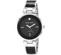 Anne Klein Montre bracelet pour femme avec cadran en diamant véritable, noir/argenté., AK/2513BKSV