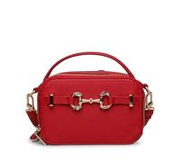 Anne Klein Sac pour Appareil Photo à Double Fermeture éclair avec Mors de Cheval blinged, Cramoisi, Crimson, S, Sac pour Appareil Photo à Double Fermeture éclair avec Embout pour Cheval