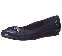 Anne Klein Sport Women's Able Fabric Ballet Flat, Navy, 5 M US