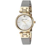 Anne Klein Women's Genuine Diamond Dial Gold-Tone Mesh Bracelet Watch