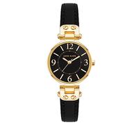 Anne Klein Femmes Analogique Quartz Japonais Montre avec Bracelet en Simili Cuir 10/9442GPBK