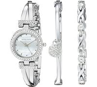 Anne Klein Women's Premium Crystal Accented Bangle Watch and Bracelet Set