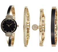 Anne Klein Women's Premium Crystal Accented Bangle Watch Set