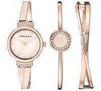 Anne Klein Women's Premium Crystal Accented Watch and Bangle Set