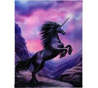 Anne Stokes Impression sur toile Licorne noire SD317 (S) (Noir)