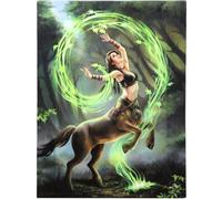 Anne Stokes - Tableau "Earth Elemental", Sorcière, Toile SD5189 (25 cm x 19 cm) (Vert/Noir/Brun)