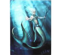 Anne Stokes - Tableau "Water Elemental Wizard", Canvas SD4827 (25 cm x 19 cm) (Bleu clair/bleu marine)