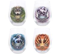 Anne Stokes - Verre à vin sans pied "Elemental" - Lot de 4 SD5932 (Taille unique) (Transparent/Multicolore)
