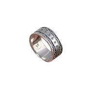 Anneau 925 dames, bague sterling pour femmes filles tibétan rétro sculpture coeur bandes réglables empilables de doigt ouvert un circle unisexe des cerceaux d'orteil gros pour les usages