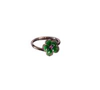 Anneau 925 dames, ssterling prun bossom anneau vert anneaux réglables rose rétro index ring éternité ring