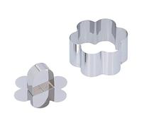 Anneau à Mousse Anneaux à Dessert -Gâteau Outil de Cuisson en Acier Inoxydable pour Créer des Apéritifs Salades Moulées Gâteaux Mousses et Desserts Argent 4cm 1pc (Vague)