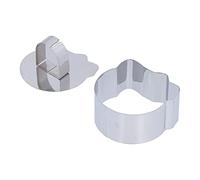 Anneau à Mousse Anneaux à Dessert -Gâteau Outil de Cuisson en Acier Inoxydable pour Créer des Apéritifs Salades Moulées Gâteaux Mousses et Desserts Argent 4cm 1pc (forme irrégulière)