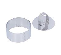 Anneau à Mousse Anneaux à Dessert -Gâteau Outil de Cuisson en Acier Inoxydable pour Créer des Apéritifs Salades Moulées Gâteaux Mousses et Desserts Argent 4cm 1pc (Ronde)