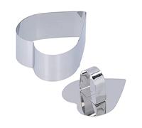 Anneau à Mousse Anneaux à Dessert -Gâteau Outil de Cuisson en Acier Inoxydable pour Créer des Apéritifs Salades Moulées Gâteaux Mousses et Desserts Argent 4cm 1pc (En forme de coeur)