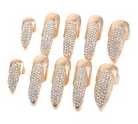 Anneau à Ongles Griffe Punk Orné de Cristaux, Lot de 10 en Alliage de Zinc