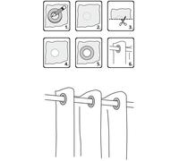 Anneau a rideaux - embout a rideaux Gardinia - 11253 - OEillets, 46/28 mm, Argent satine