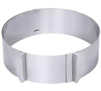 Anneau à tarte, moule à tarte, rond, acier inoxydable 18/10, réglable, 16,5 cm Ø : 6 cm de haut Variante : 6 cm de haut