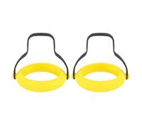 Anneau à œufs en silicone, ensemble de 2 pièces avec poignée en nylon, façonneur rond pour œufs au plat, crêpes et pommes de terre rissolées en cuisine