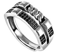 Anneau ajusté pour femmes, S925 Anneau de doigt ouvert de type double vintage pour la fête d'anniversaire de mariage bijoux