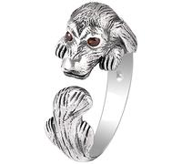 Anneau ajusté pour femmes, s925 chien artificiel red zircon nouveauté ouverte anneau de doigt pour le mariage bijoux de fête d'anniversaire