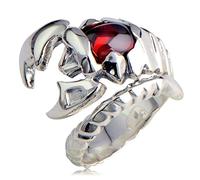 Anneau ajusté pour femmes, S925 INCLAPE INCLAPE GARNET SCORPIO NOUVELLE DOGNIER OUVERT POUR LES JIEDRES DE FÊTE D'ANNIVERSURS DE MARIAGE
