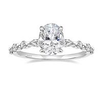 Anneau argenté en argent sterling coupé en zircone cubique anneaux de fiançailles Solitaire halo promesse anneau pour les femmes taille 3-13
