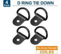 Anneau Arrimage en D Crochet Remorque de 3 mm Diamètre pour Remorque, Camion, Bateau, Aamping-car, VTT, SUV, Voiture, Noir 4 pièces