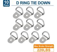 Anneau Arrimage en D Crochet Remorque de 3 mm Diamètre pour Remorque, Camion, Bateau, Aamping-car, VTT, SUV, Voiture, Ton Argent 10 pièces