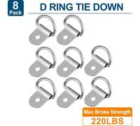 Anneau Arrimage en D Crochet Remorque de 3 mm Diamètre pour Remorque, Camion, Bateau, Aamping-car, VTT, SUV, Voiture, Ton Argent 8 pièces