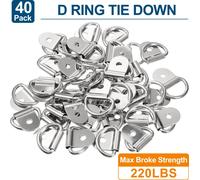 Anneau Arrimage en D Crochet Remorque de 3 mm Diamètre pour Remorque, Camion, Bateau, Aamping-car, VTT, SUV, Voiture, Ton Argent 40 pièces