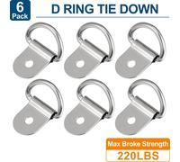 Anneau Arrimage en D Crochet Remorque de 3 mm Diamètre pour Remorque, Camion, Bateau, Aamping-car, VTT, SUV, Voiture, Ton Argent 6 pièces