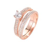 Anneau Bande Anneaux diamants pour femmes bijoux tendance accessoires populaires Majuscules Bijoux (Rose Gold, 6)