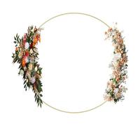 Anneau central rond - Bouchons de centre artistiques floraux en métal avec support | Cadre rond, décoration murale de mariage en métal à suspendre pour festivals